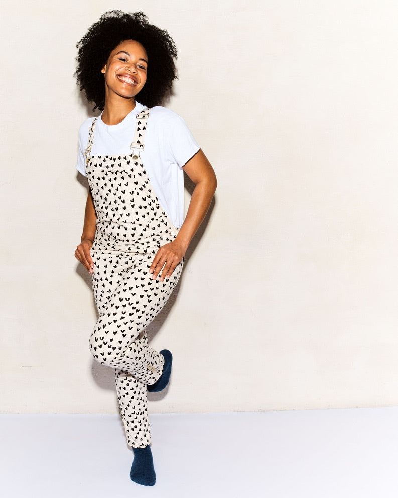 Sustainable || Handmade in the UK | Dungarees | Maternity and beyond | Heart | Love | 