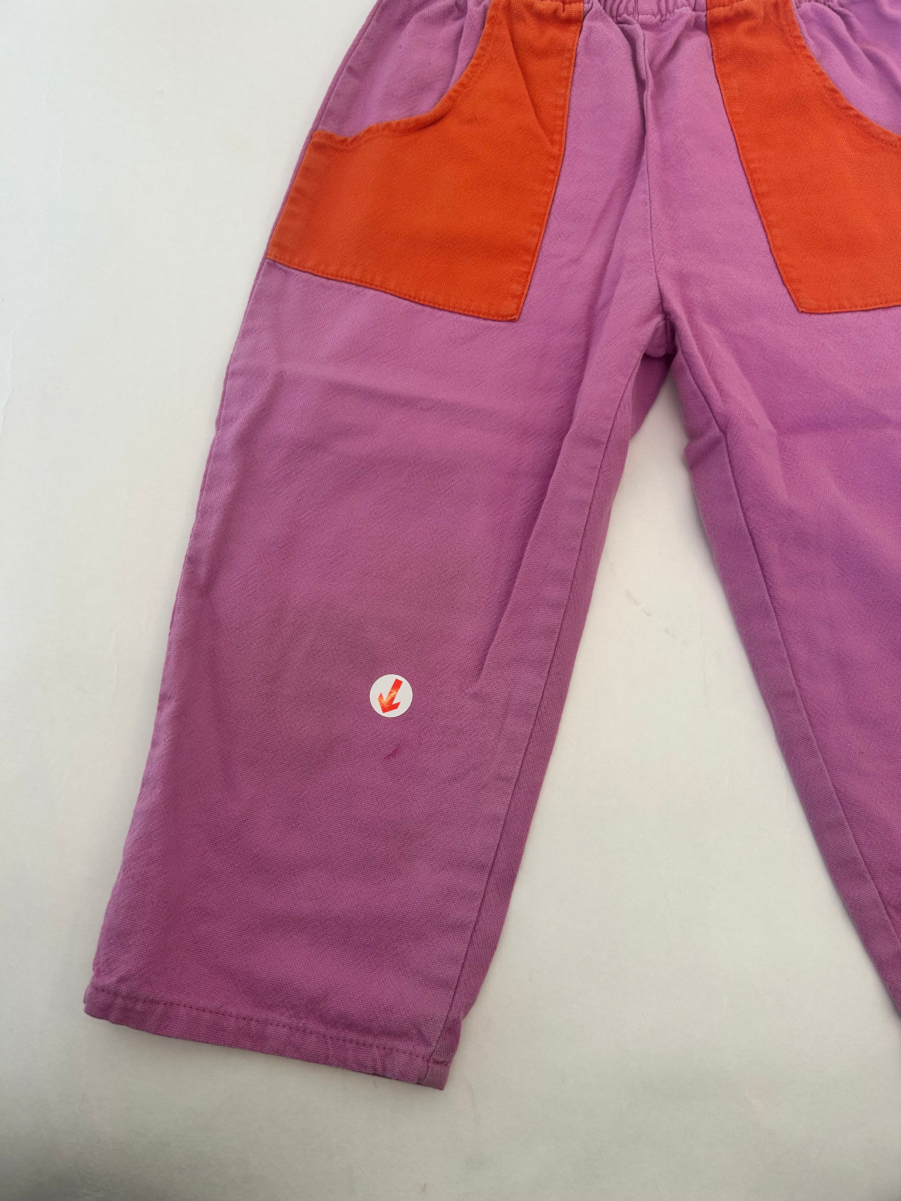 Bobo Choses Purple colour block woven trousers