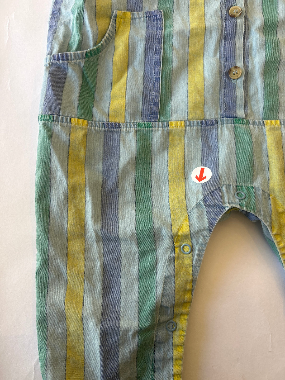 Bobo Choses Denim multicolour stripes romper