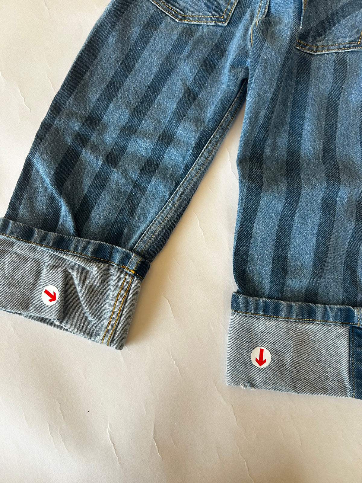 Denim striped pickles the dog jeans