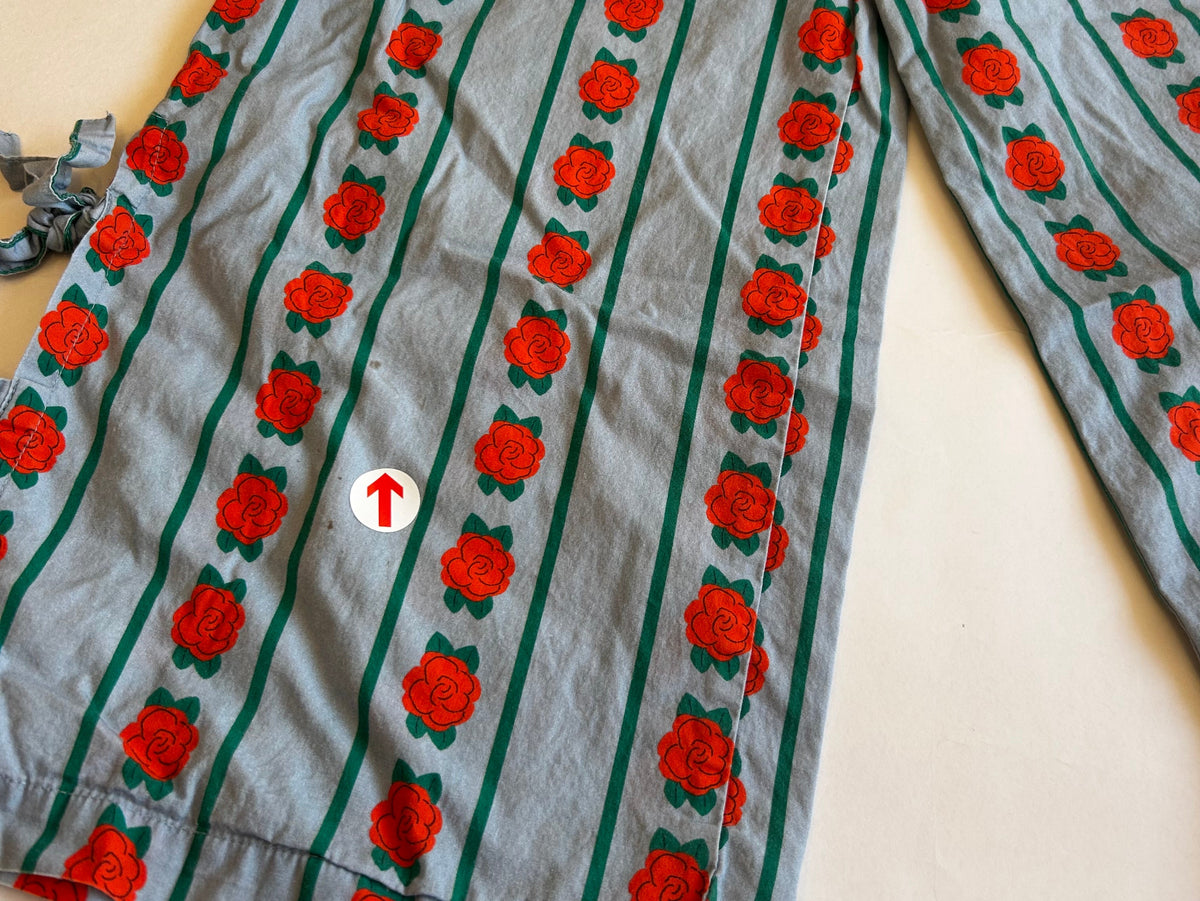 Tiny Cottons Light blue rose stripe wide leg trousers