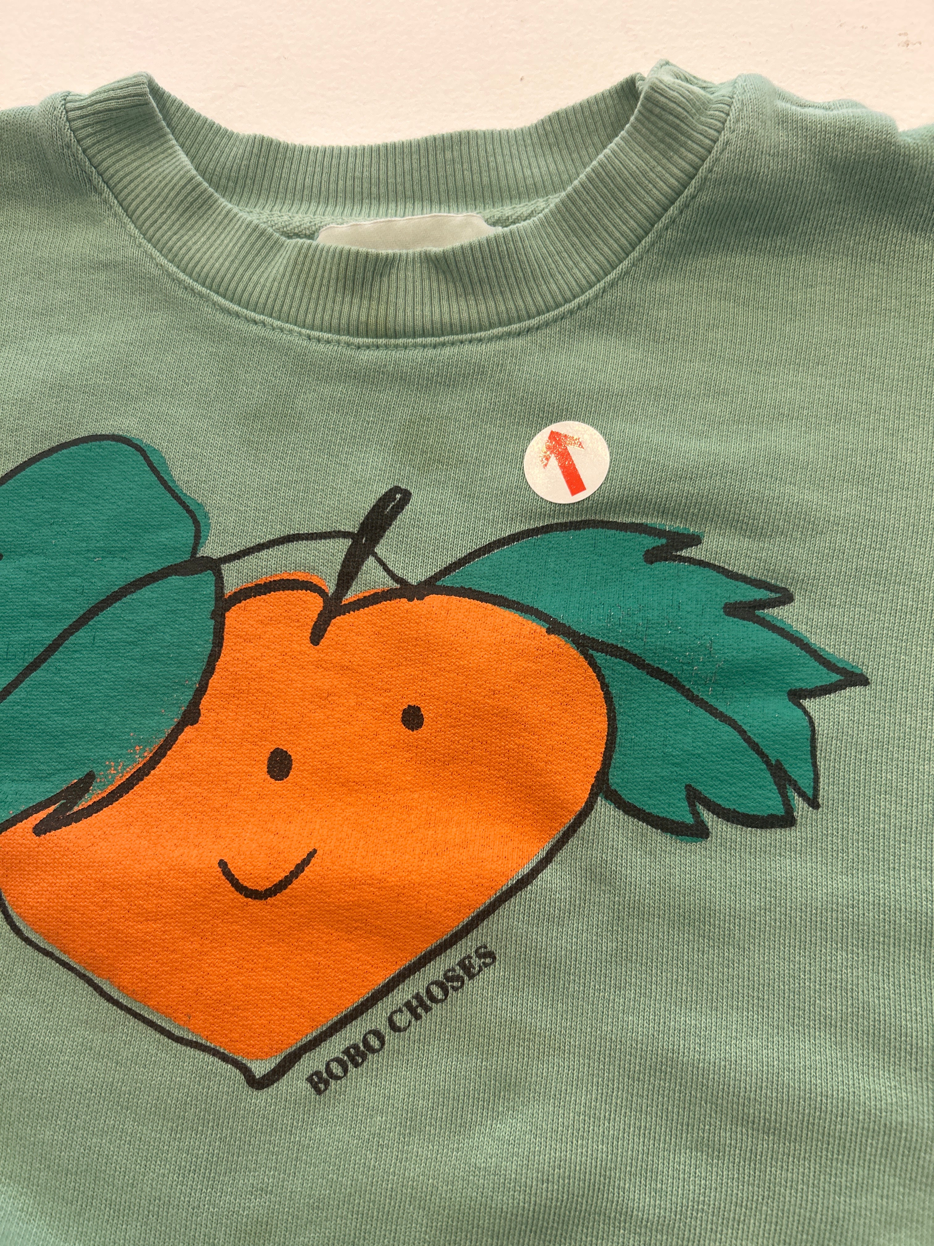 bobo choses Green tangerine print sweatshirt 18M