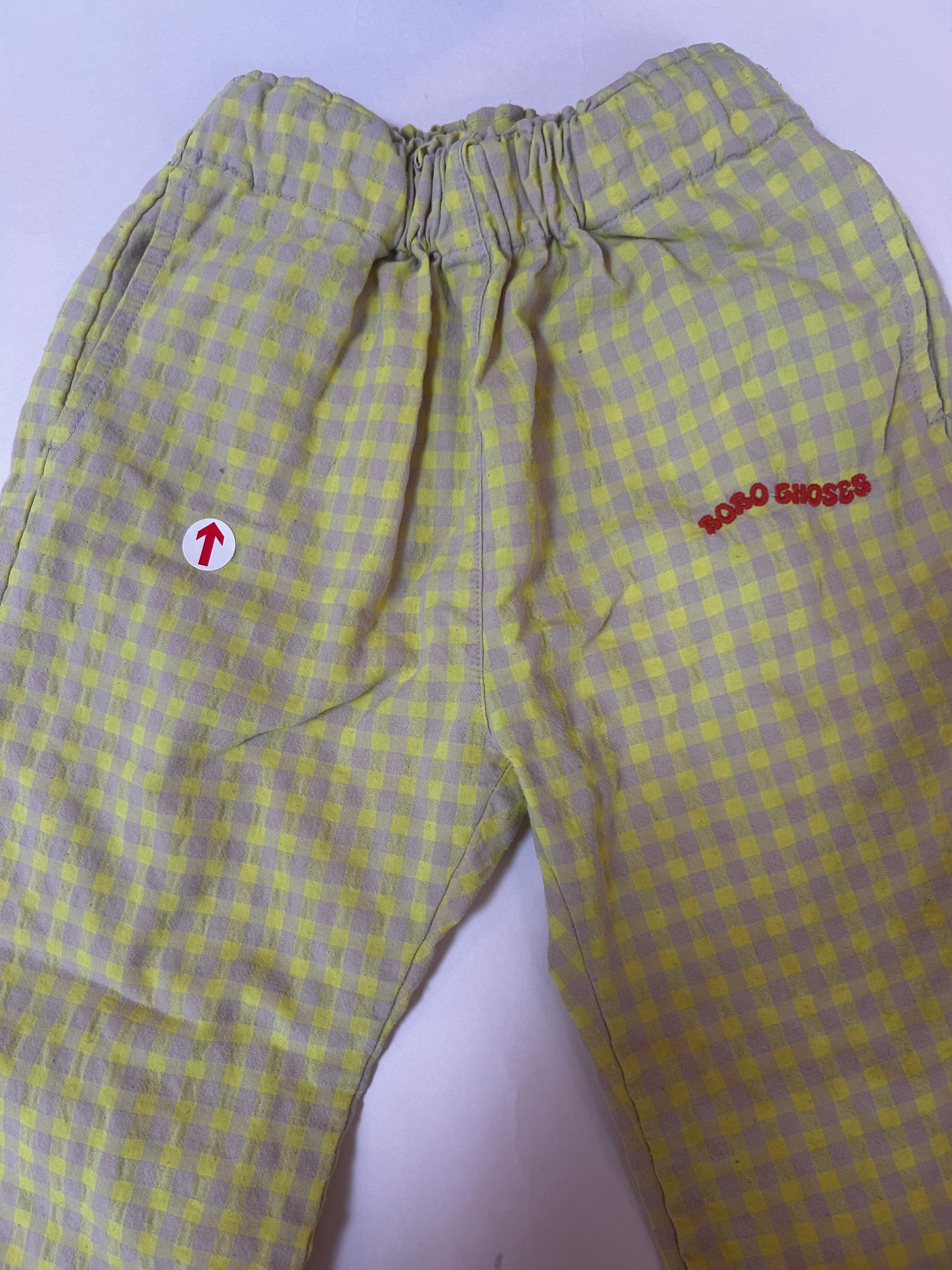 Bobo Choses Yellow vichy woven pants