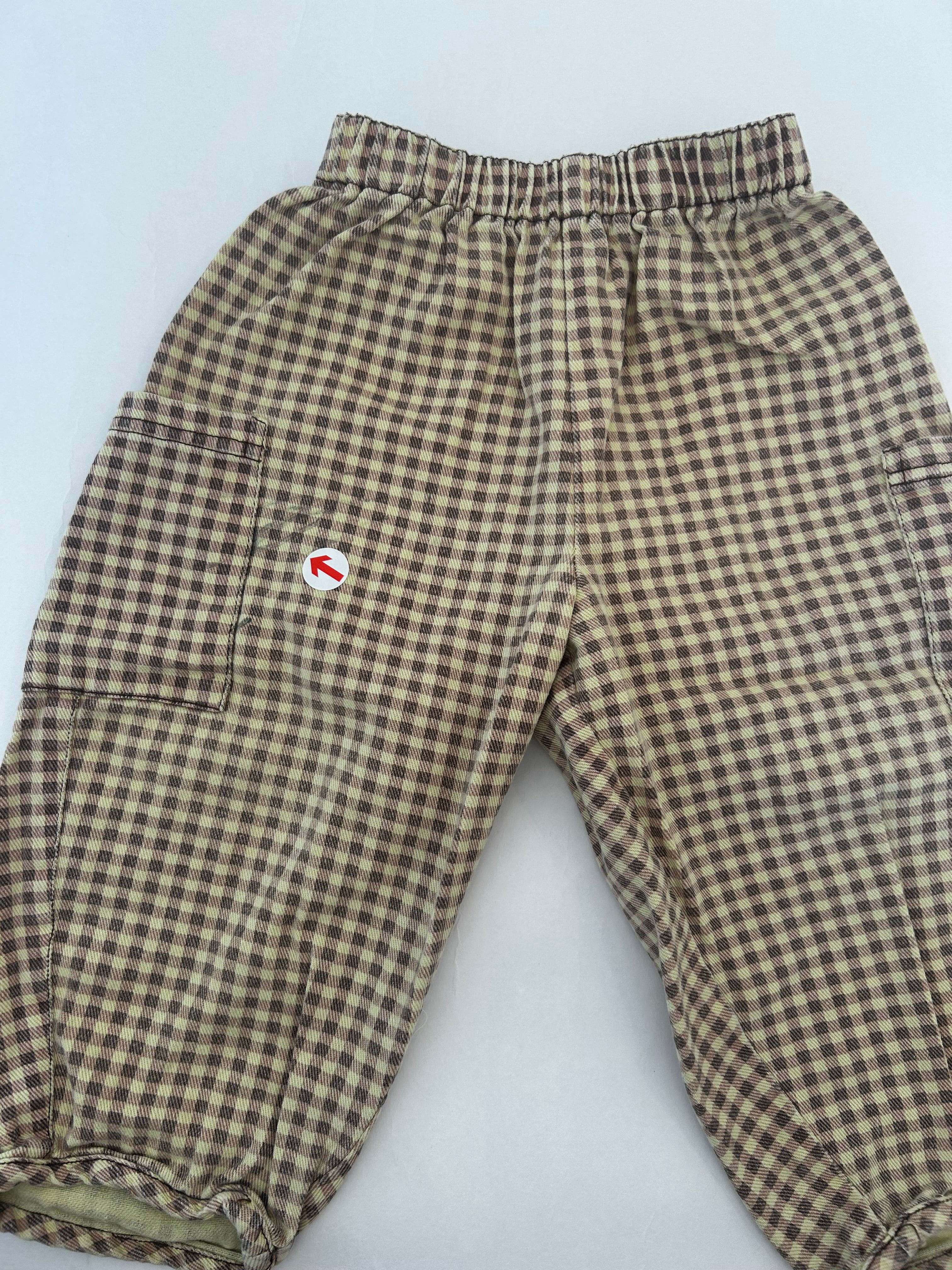 Claude & Co Ochre gingham barrel trousers