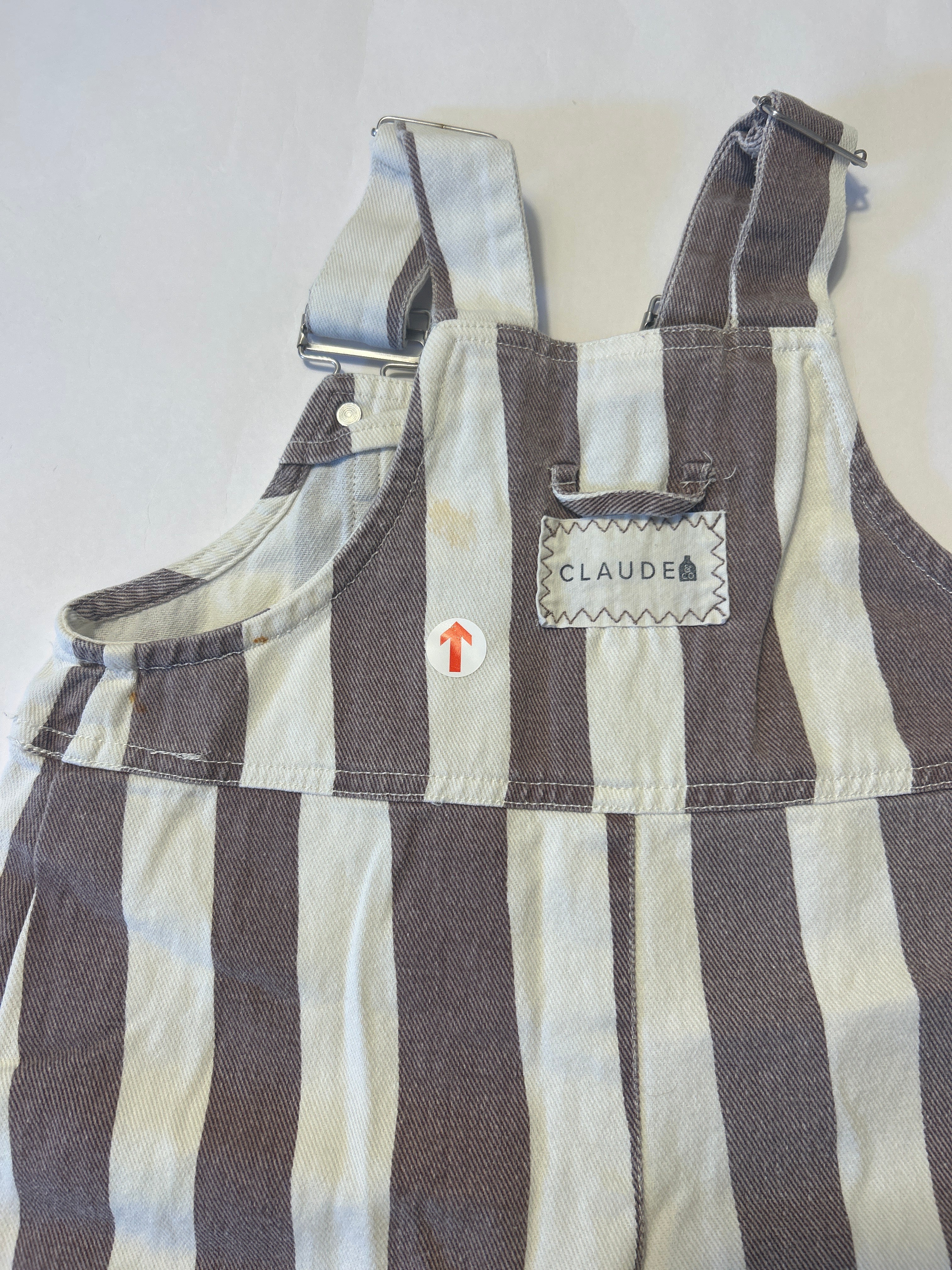 Claude & Co Choc stripe dungaree