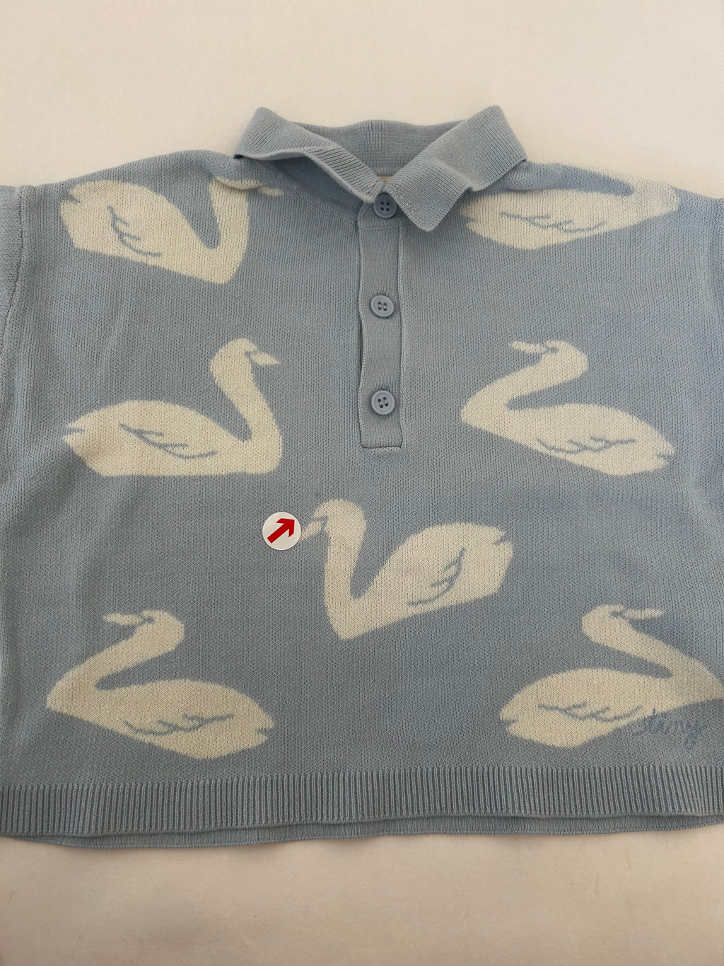 Tiny Cottons Blue big swans sweater