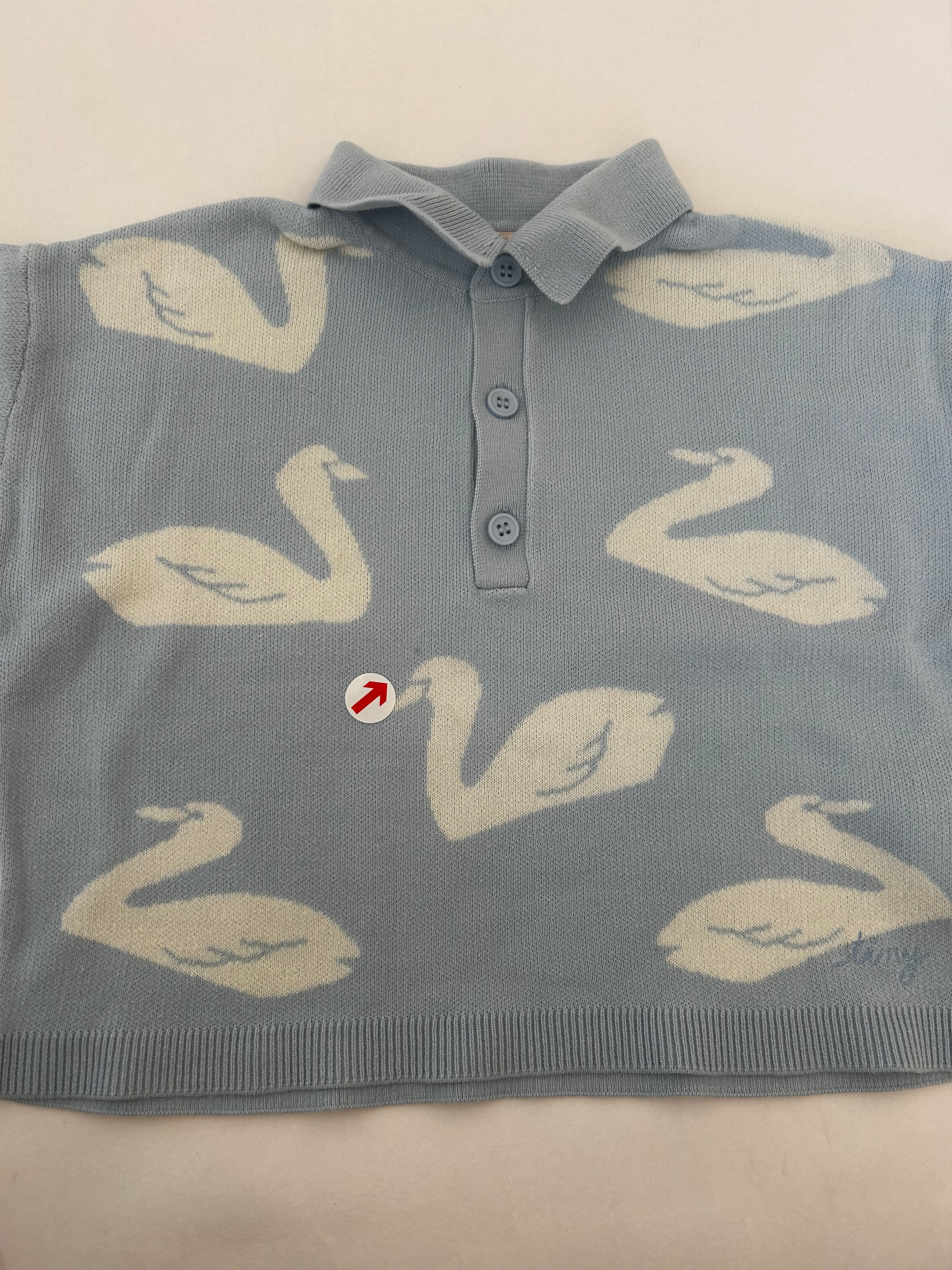 Tiny Cottons Blue big swans sweater