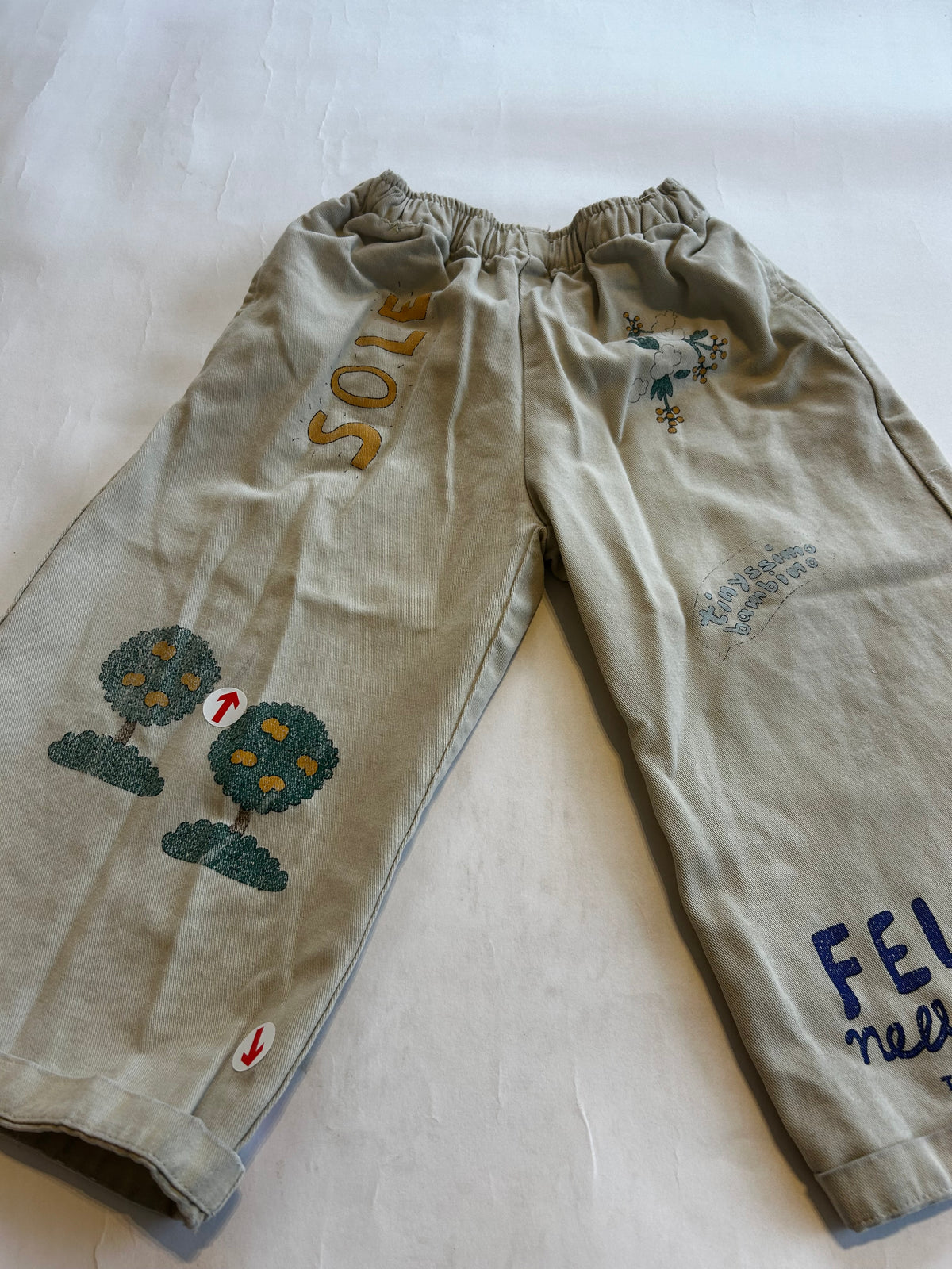Tiny Cottons Cream artsy tree pants