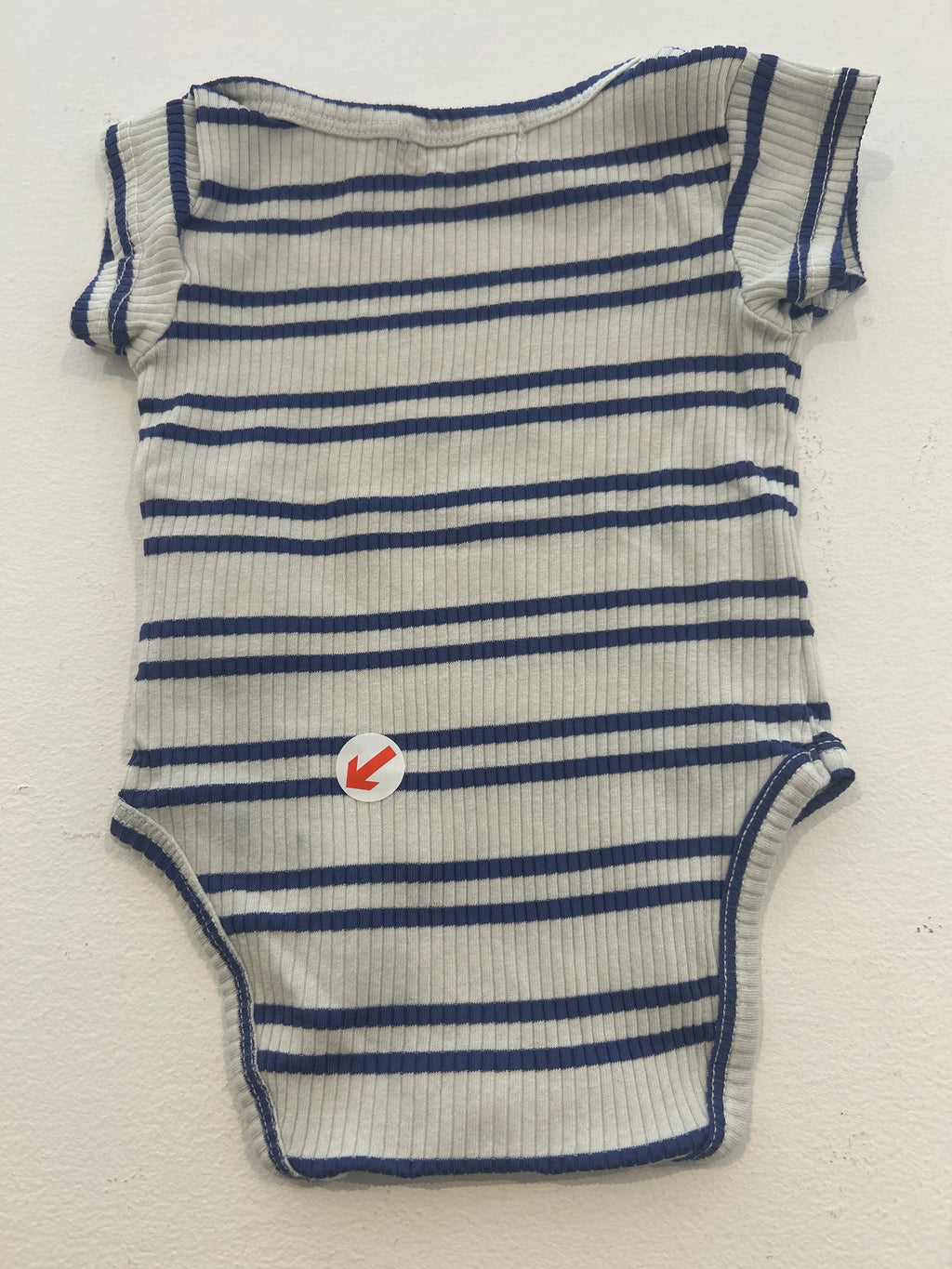 Bobo Choses White and navy stripe ribbed body