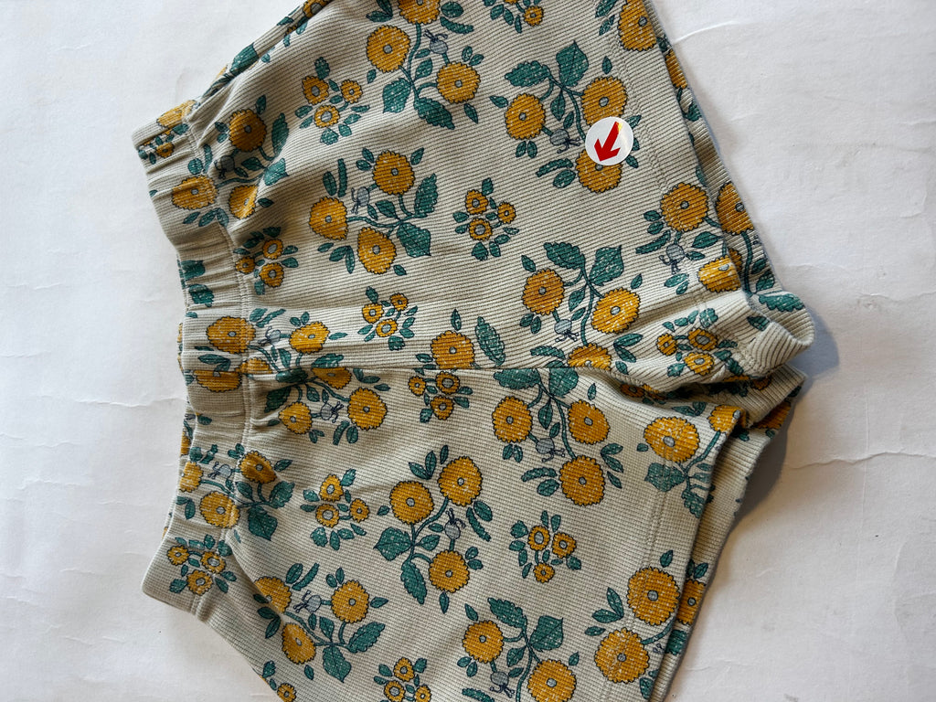Tiny Cottons Dark vanilla flowers ribbed shorts