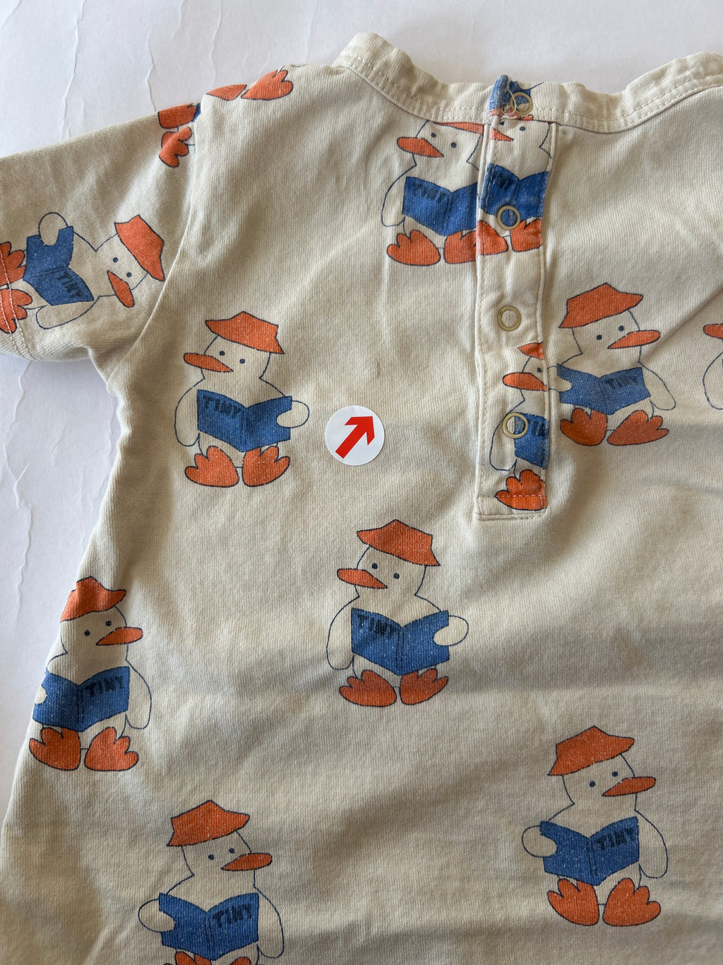 tiny cottons Cream readers duck print one piece