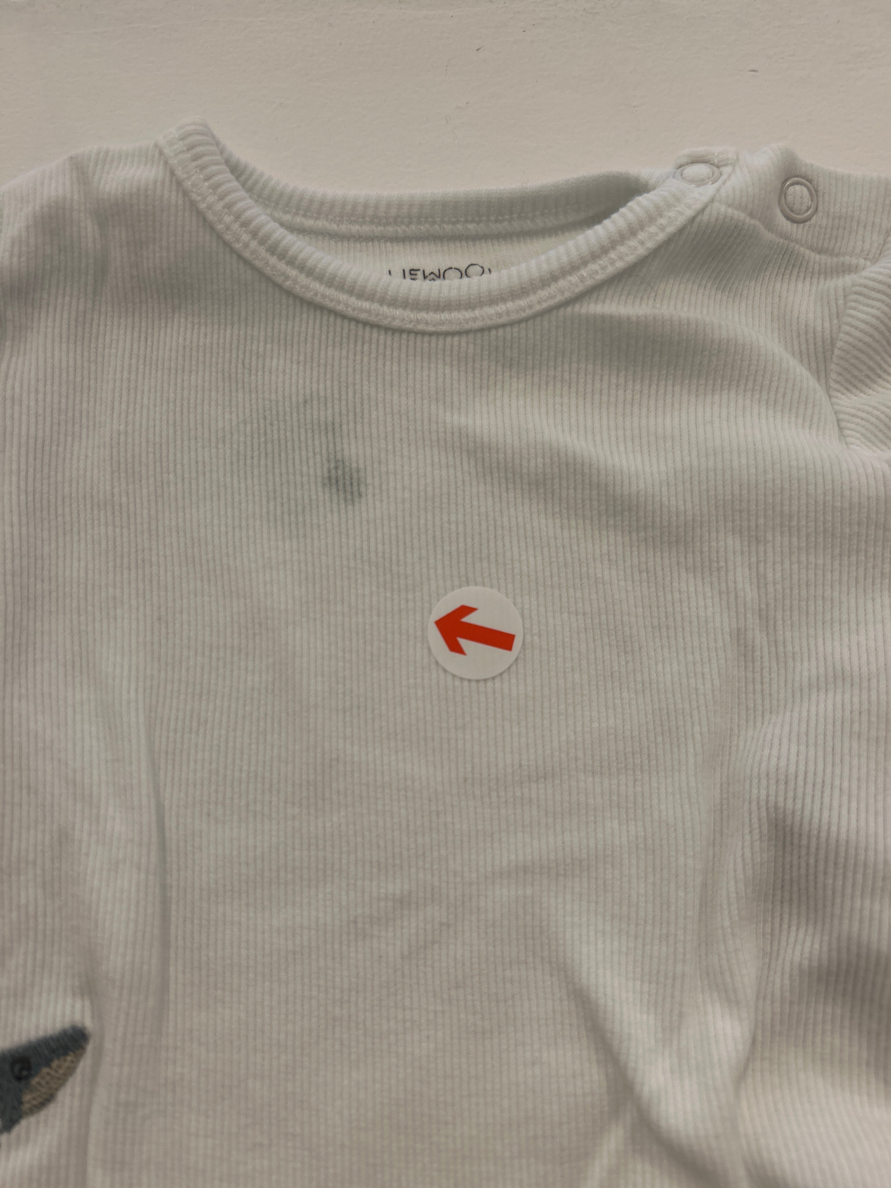 Liewood White Whale Long Sleeve Bodysuit 3-6M