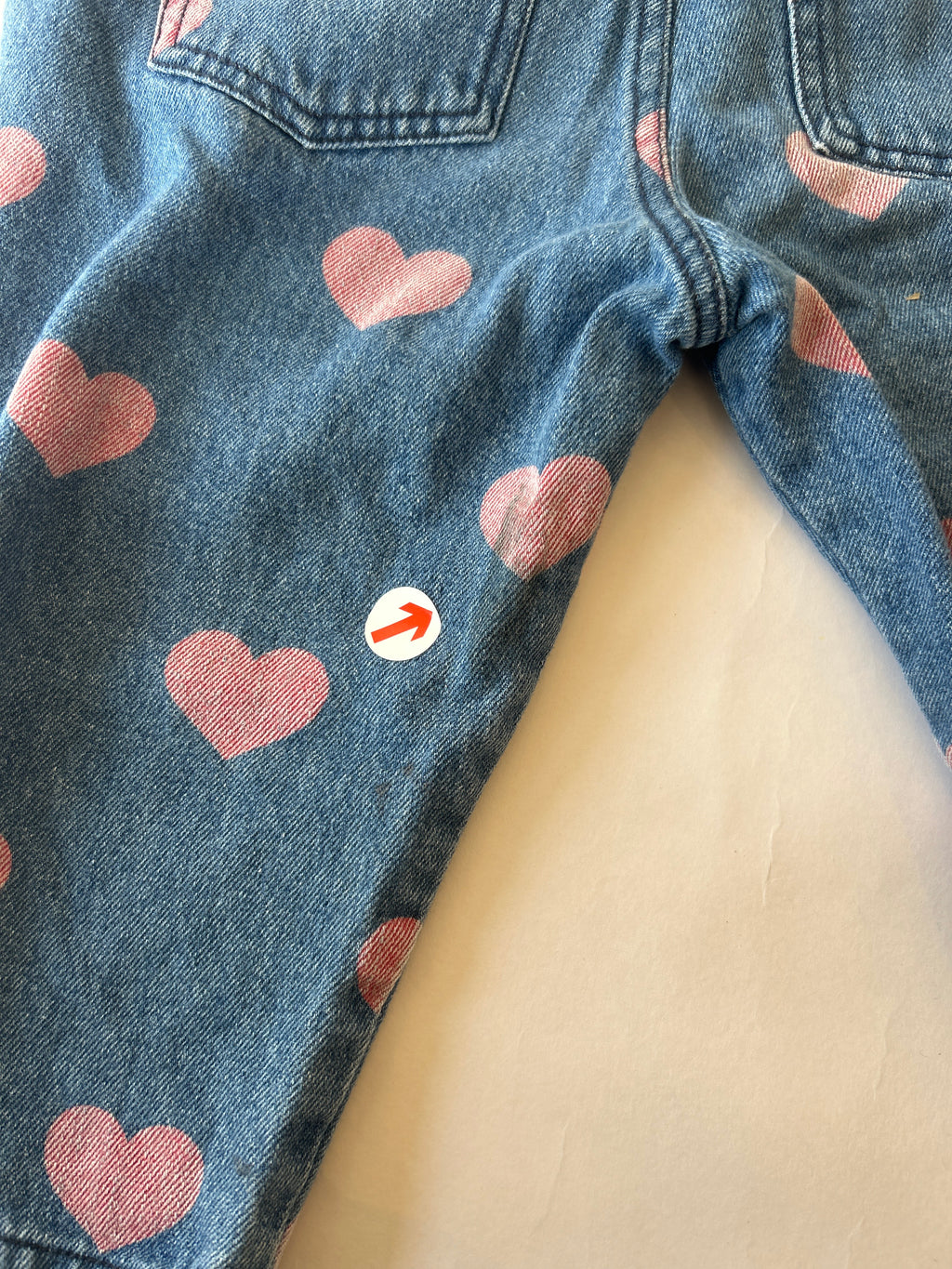 konges slojd Pink heart denim dungarees