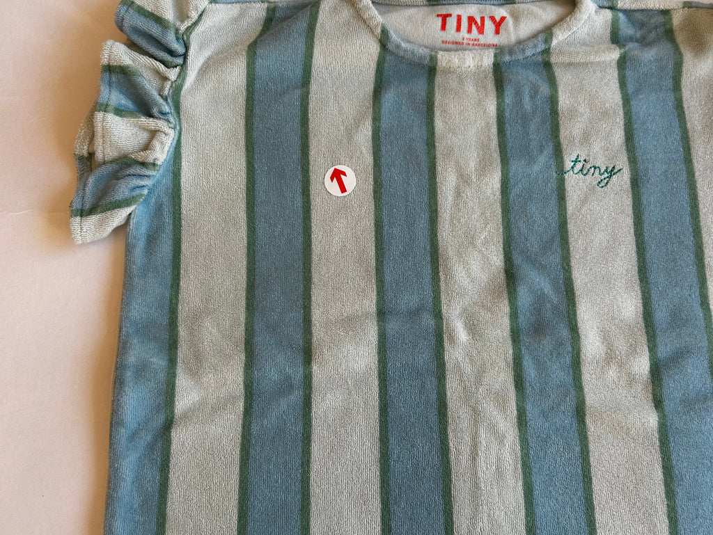 Tiny Cottons Blue retro stripes towelling dress