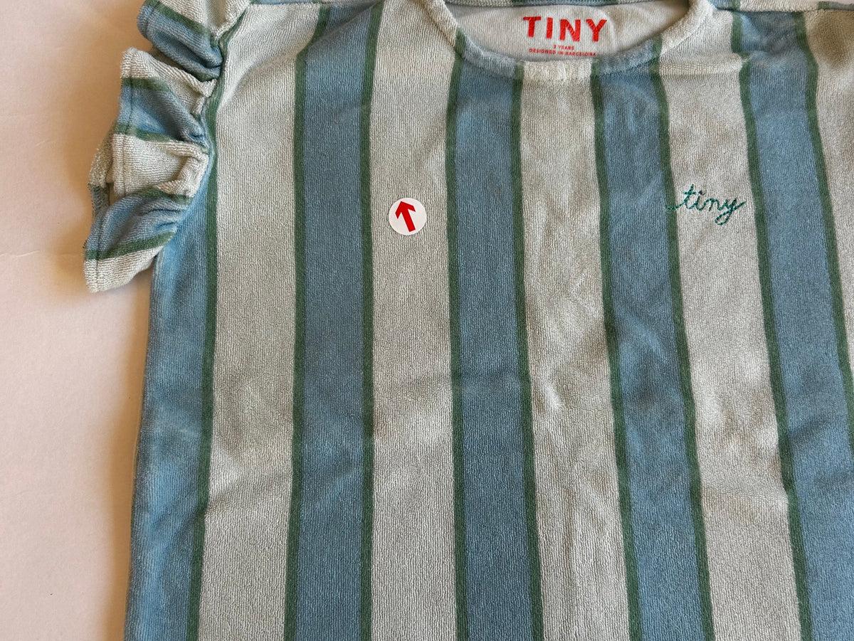 Tiny Cottons Blue retro stripes towelling dress