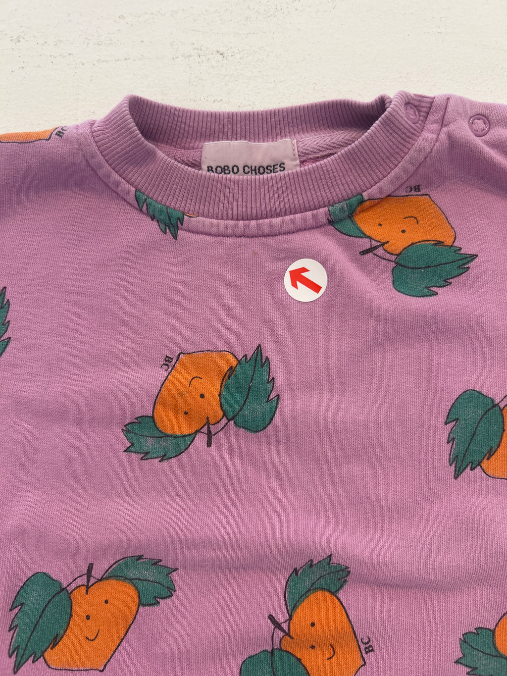 Bobo Choses Purple all over tangerine sweatshirt