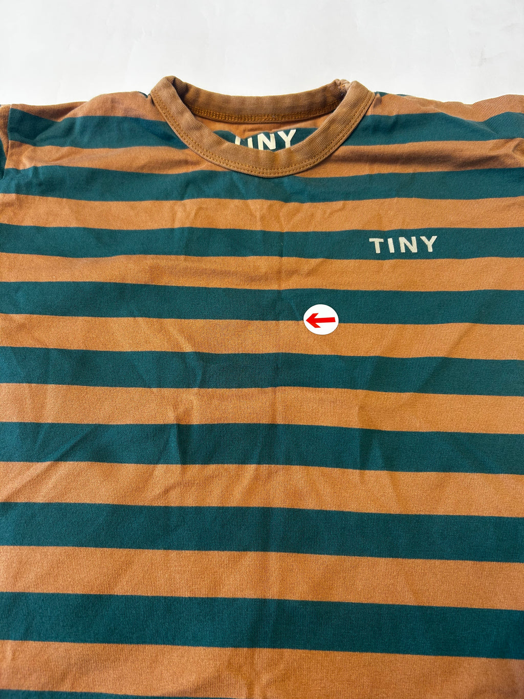 Tiny Cottons Green and brown long sleeve stripe t-shirt