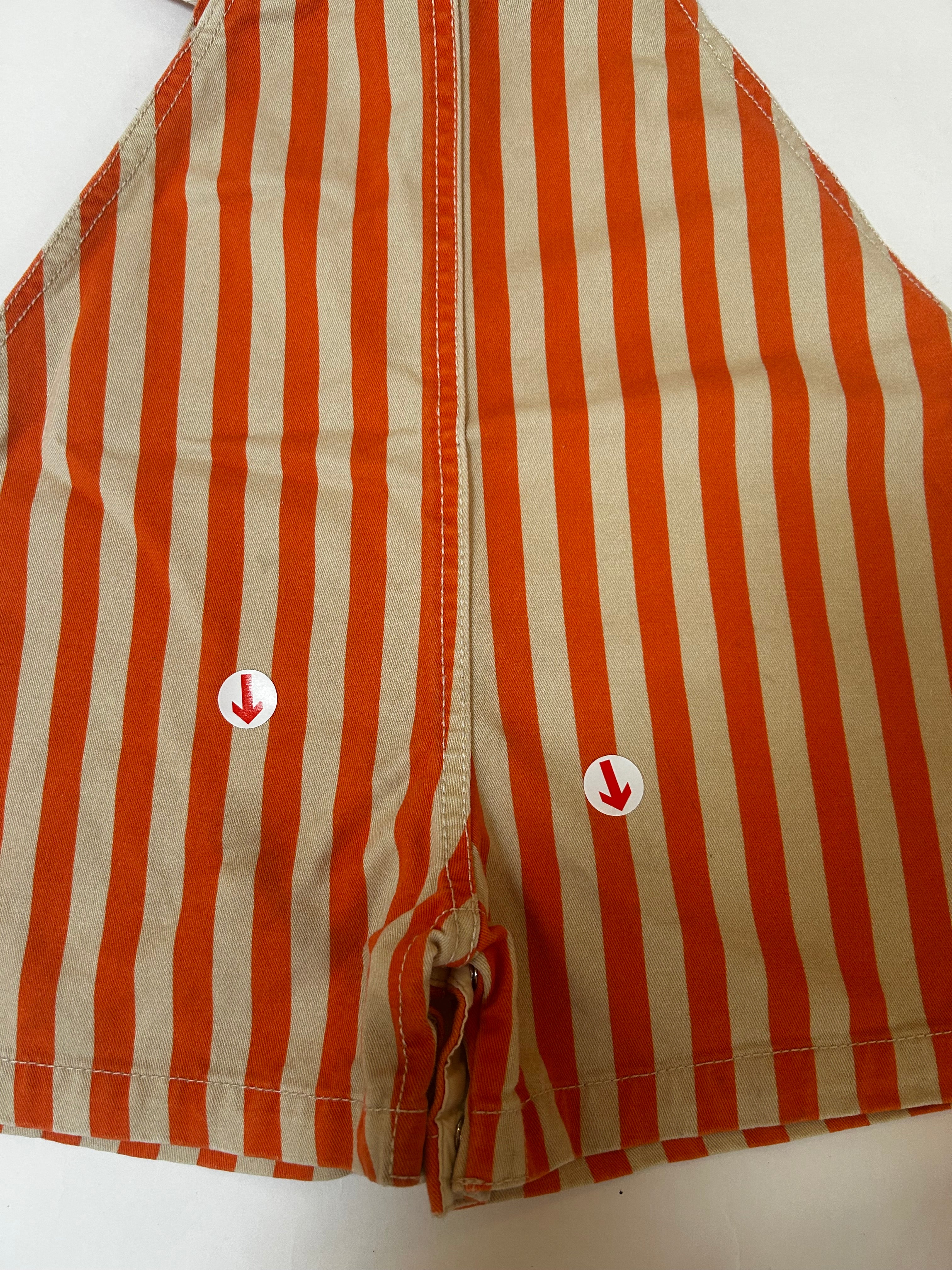Tiny Cottons Red striped short dungaree
