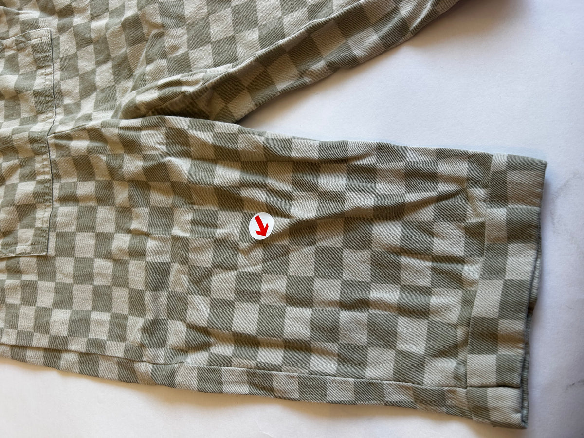Claude & Co Olive checkerboard dungarees