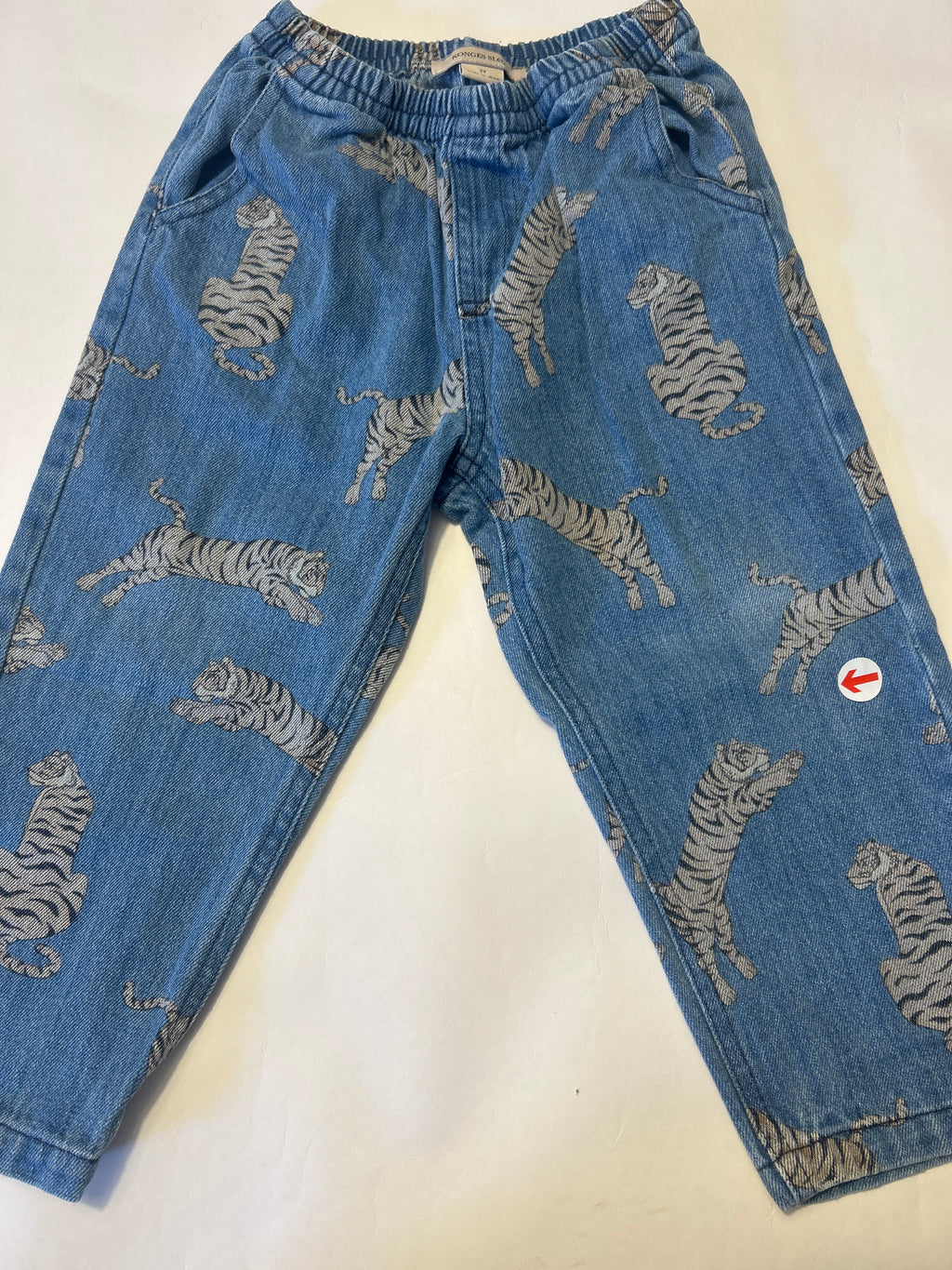Konges Slojd Denim tiger print graphic trousers