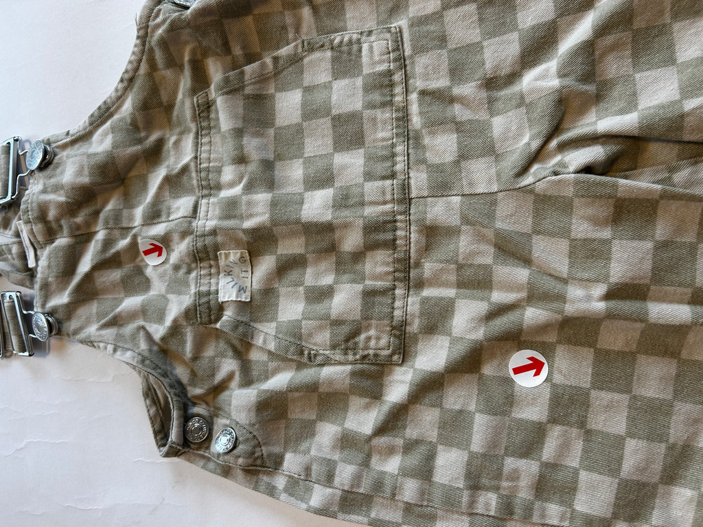 Claude & Co Olive checkerboard dungarees