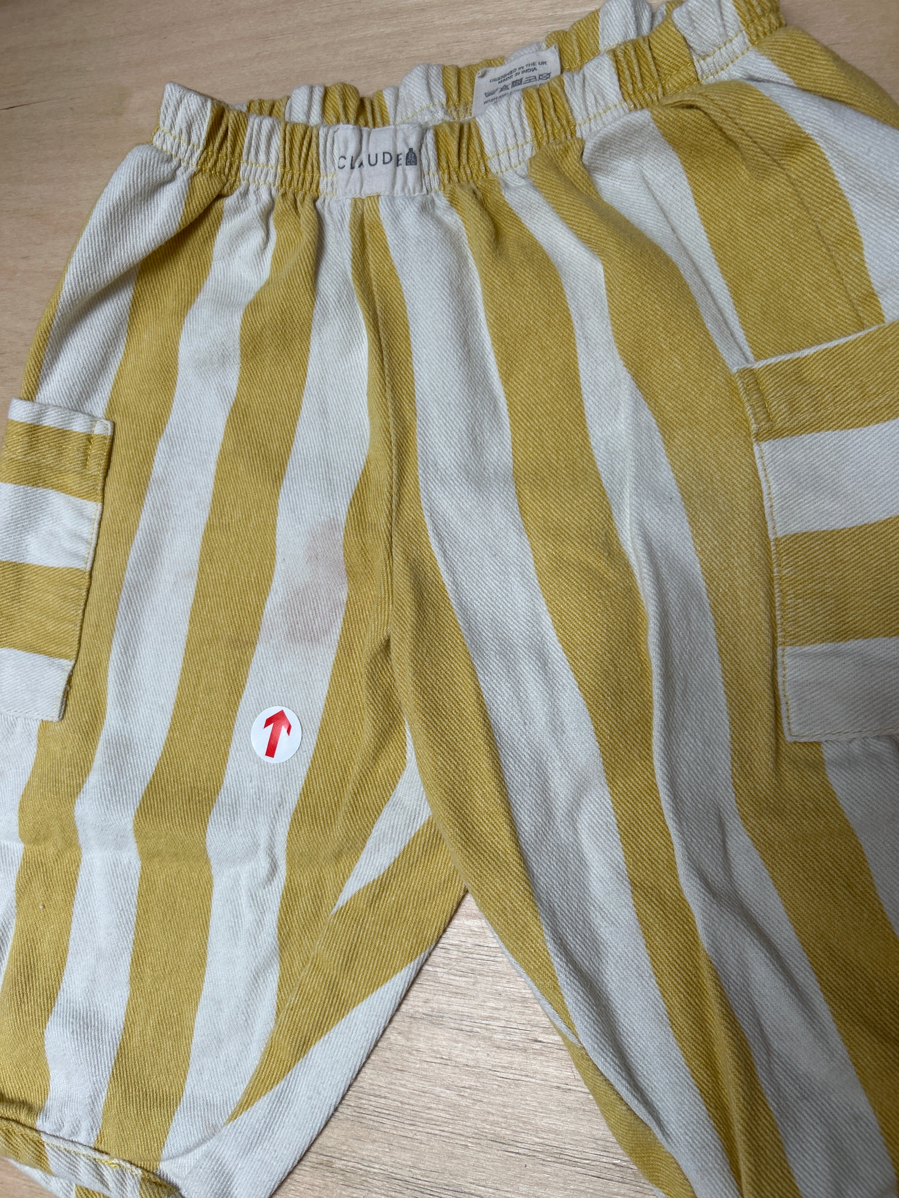 Claude & Co Yellow stripe wide leg trousers