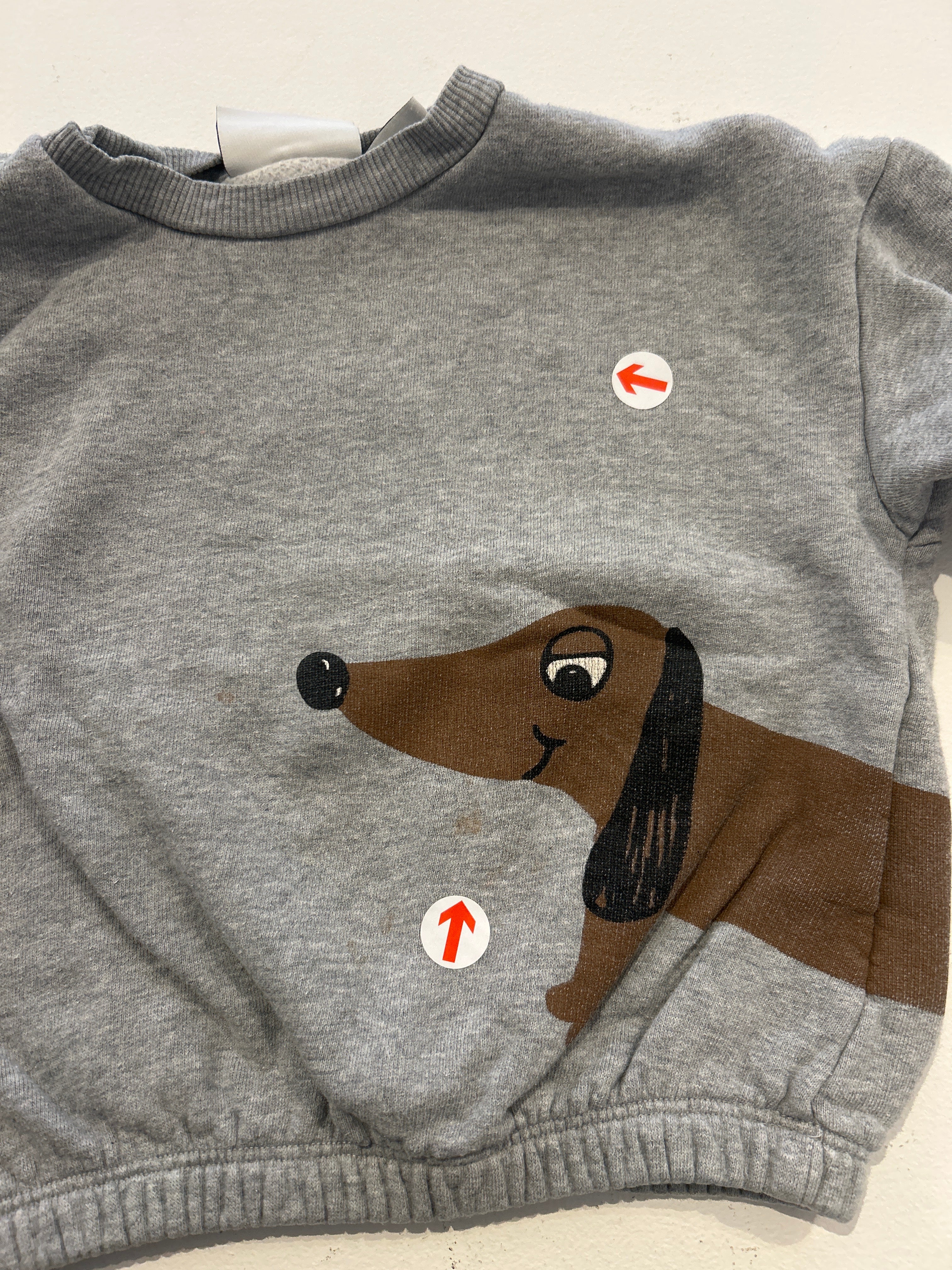 Mini Rodini Grey Sausage Dog Jumper 1.5-3y