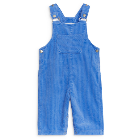 Bright blue corduroy dungarees