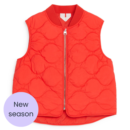 ARKET Red Quilted Vest