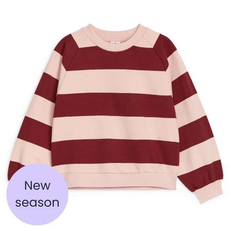 ARKET Burgundy & Pink Stripe Jumper