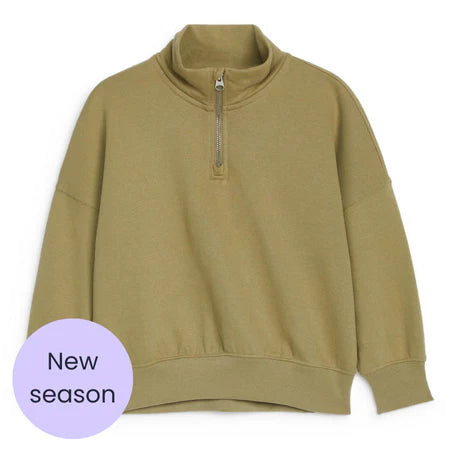 ARKET Khaki Half Zip Jumper