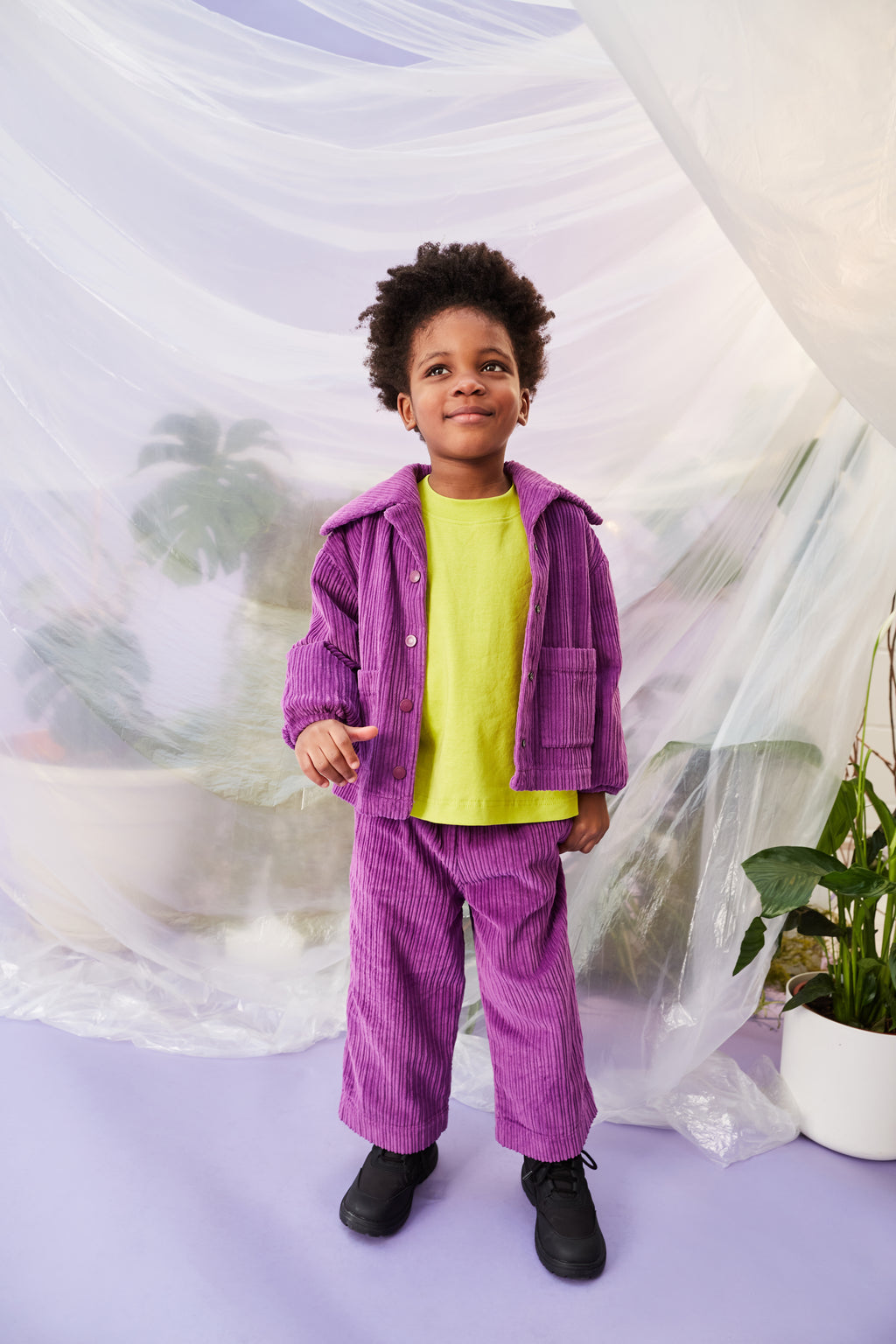 Studio Koter Billie purple corduroy boxy jacket