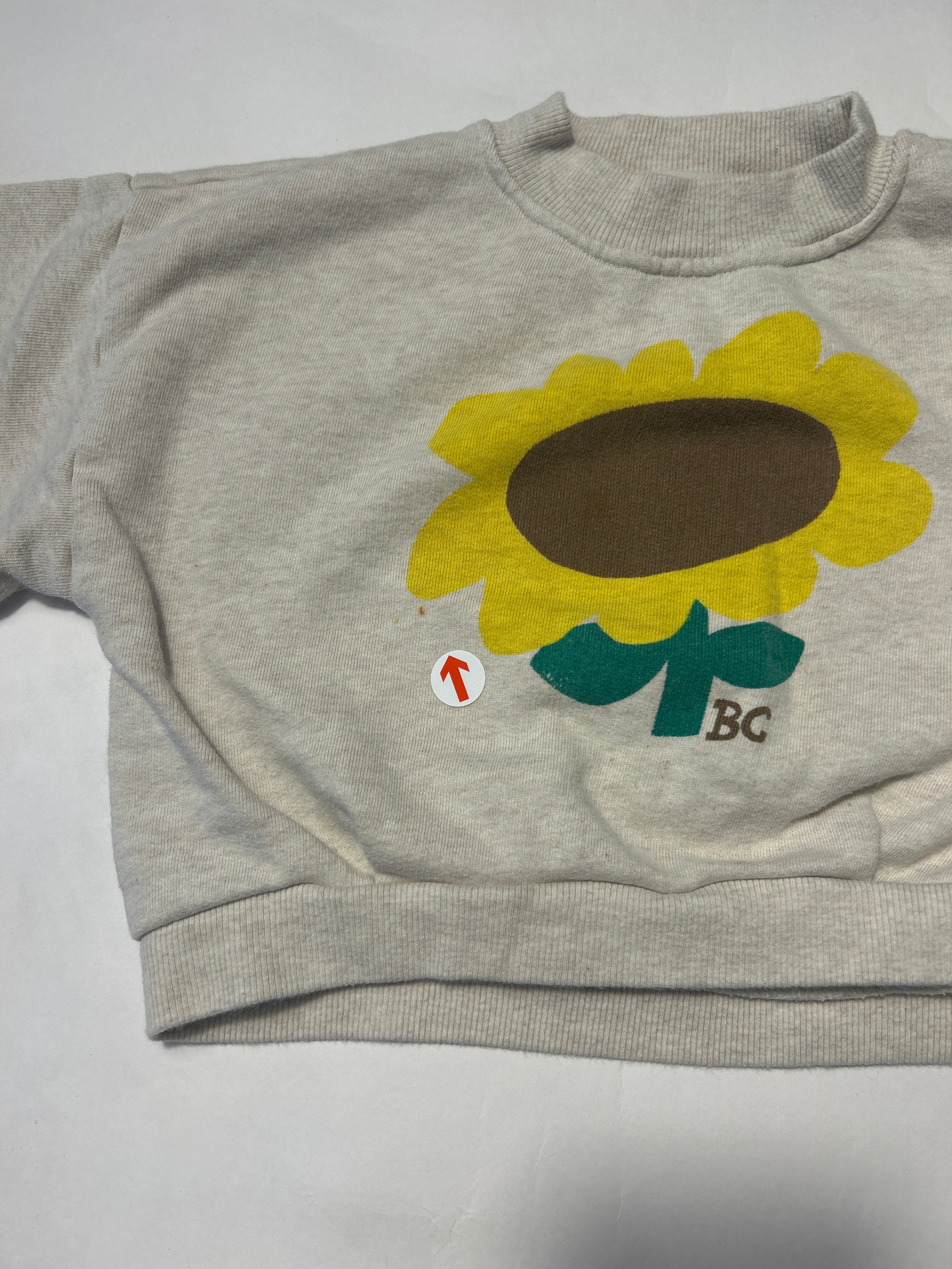 Bobo Choses Cream sunflower cropped sweatshirt