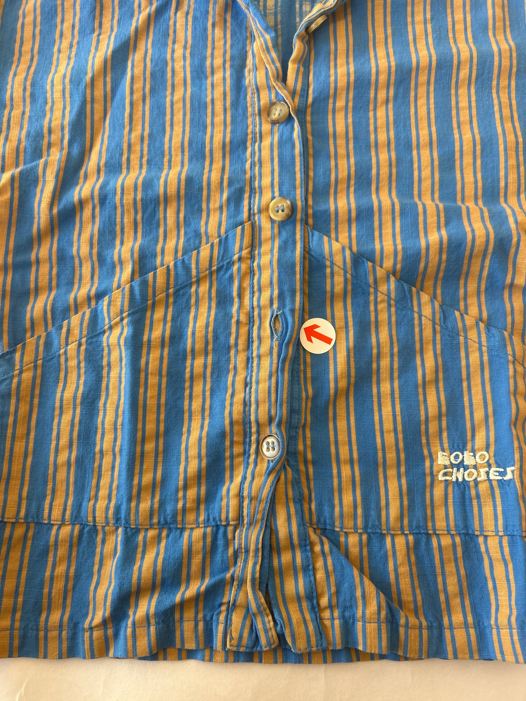 Bobo Choses Blue hairline kids woven shirt