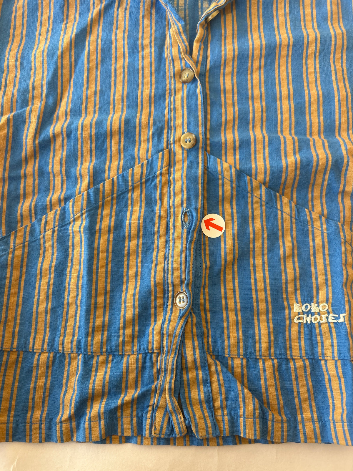 Bobo Choses Blue hairline kids woven shirt