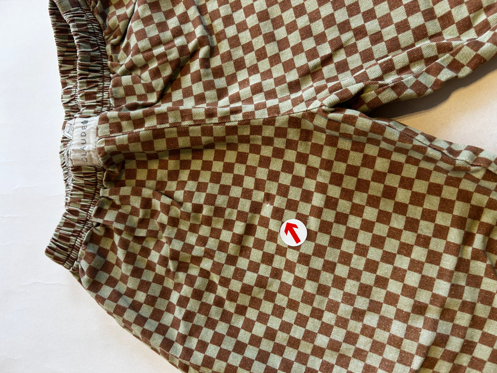 Claude & Co checkerboard wide leg trousers