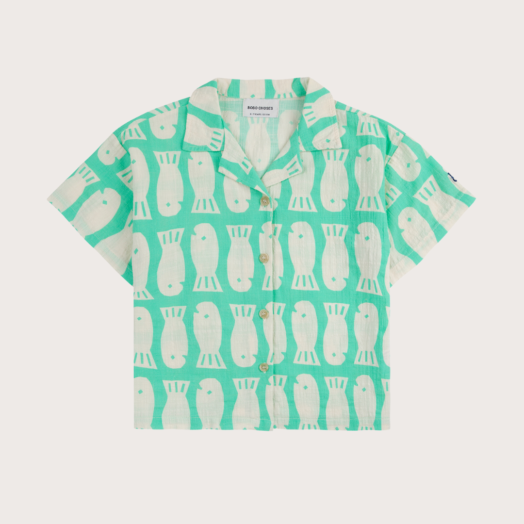 Bobo Choses Lucky fish all over woven shirt