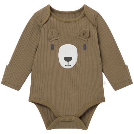 MORI Bear Ribbed Long Sleeve Bodysuit