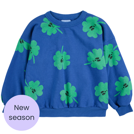 Bobo Choses Blue lucky clover sweatshirt