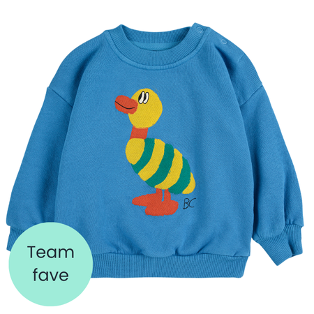 9-12m  Bobo Choses Striped Duck Blue Jumper