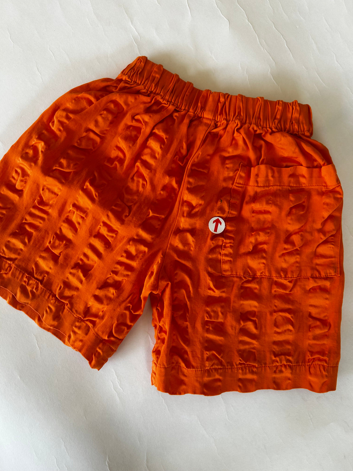 Orange giant seersucker shorts
