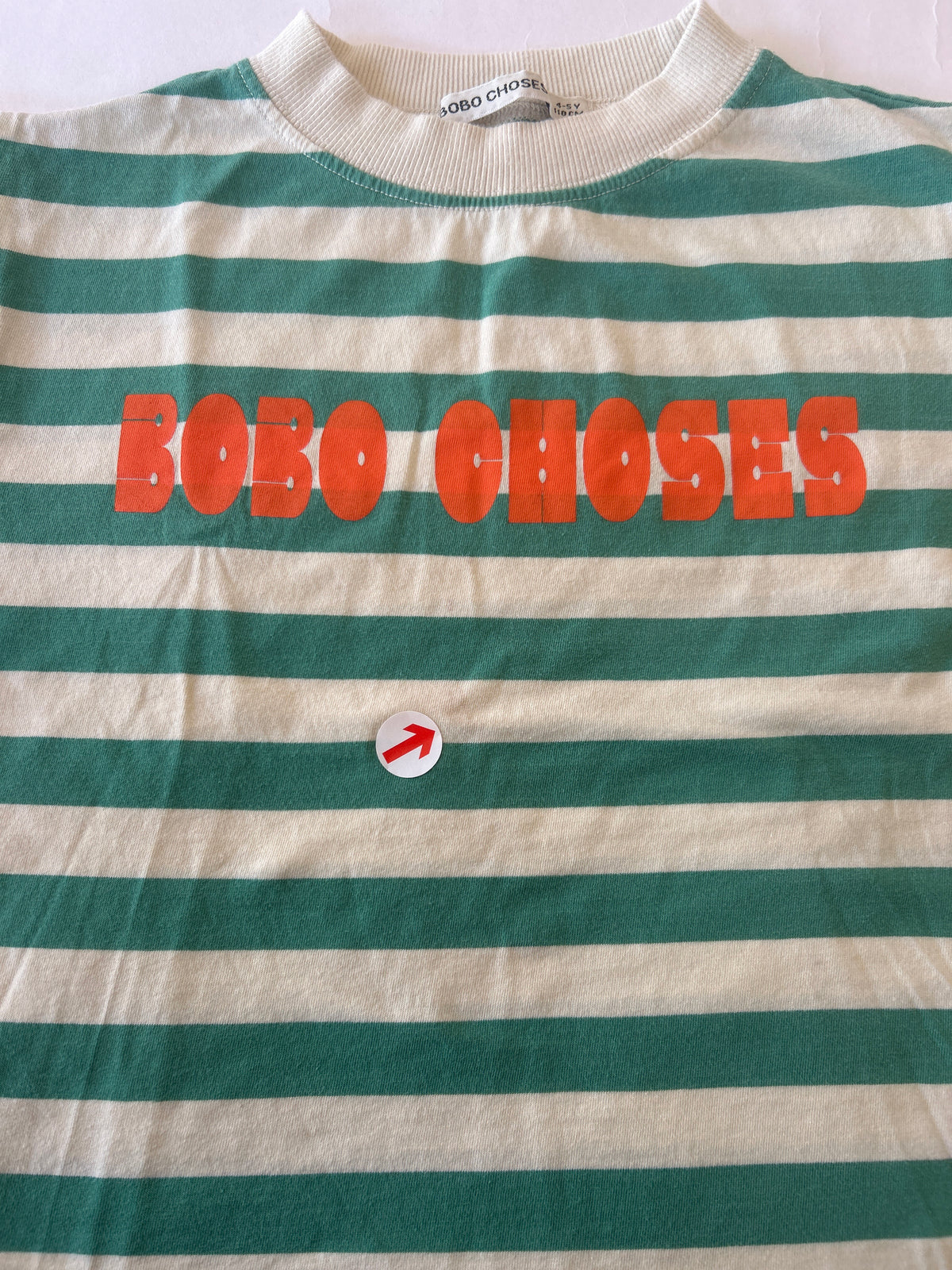 Bobo Choses Green striped modern t-shirt