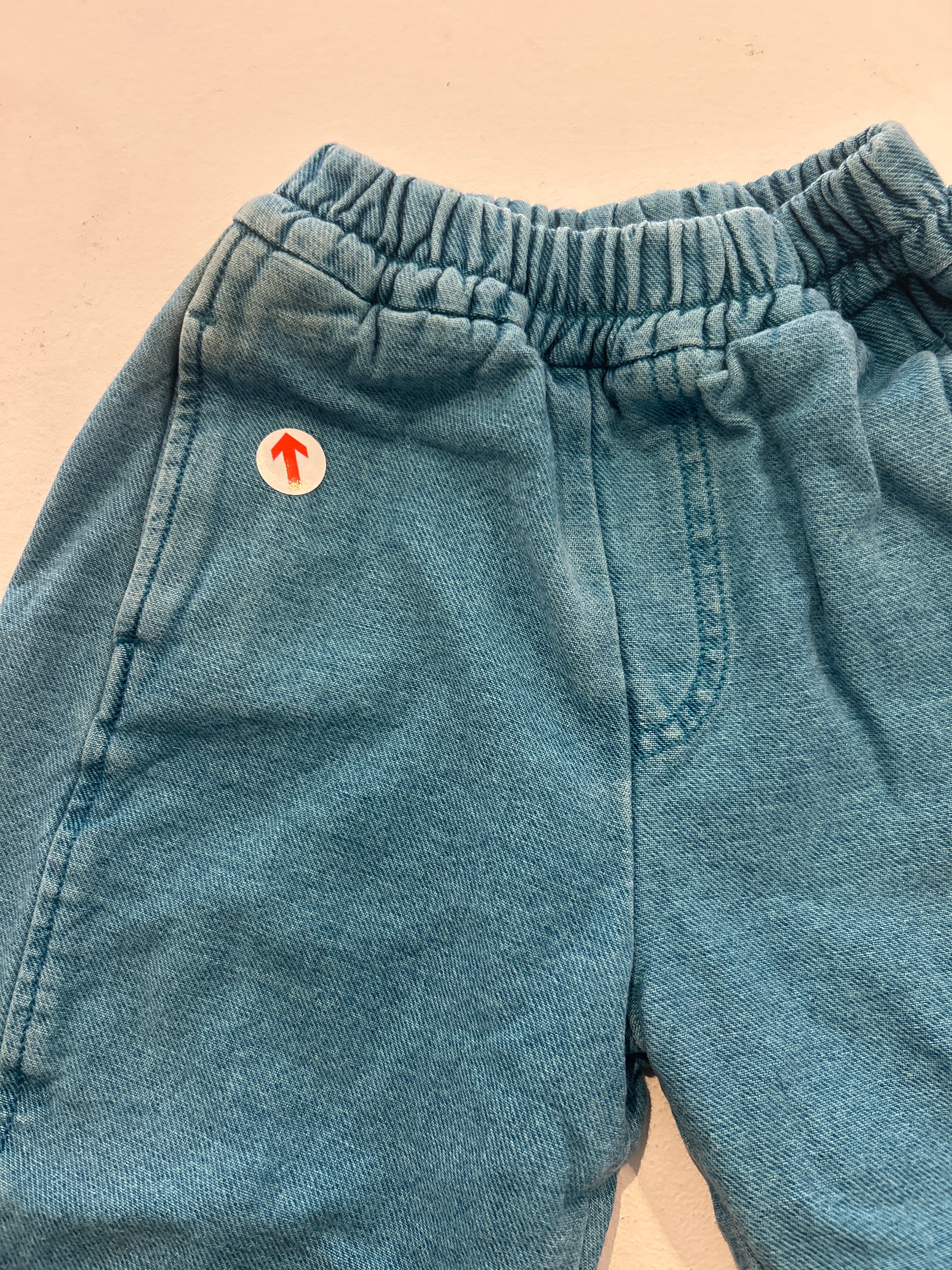 studio koter Blue overdye denim trousers 18M-24M