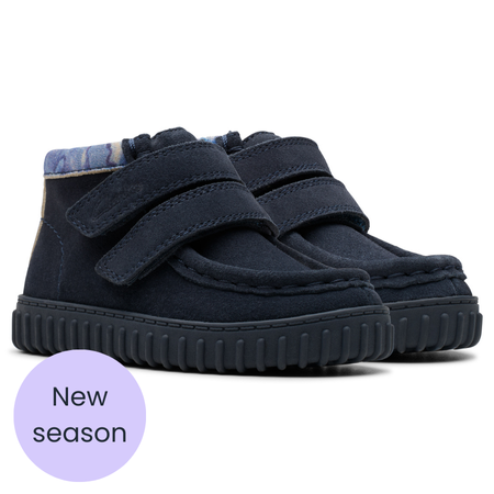UK 8  Clarks Torhill Navy Camo Suede