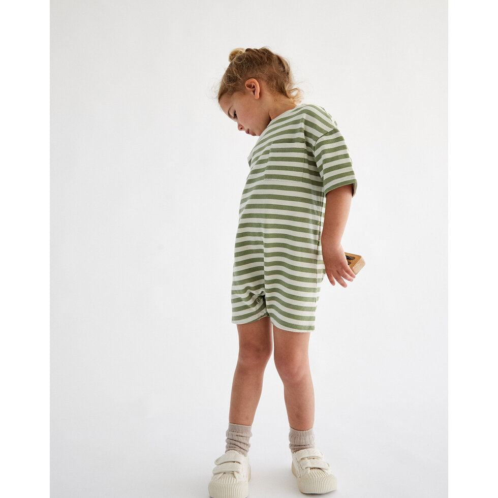 Claude & Co Stripe sage short romper