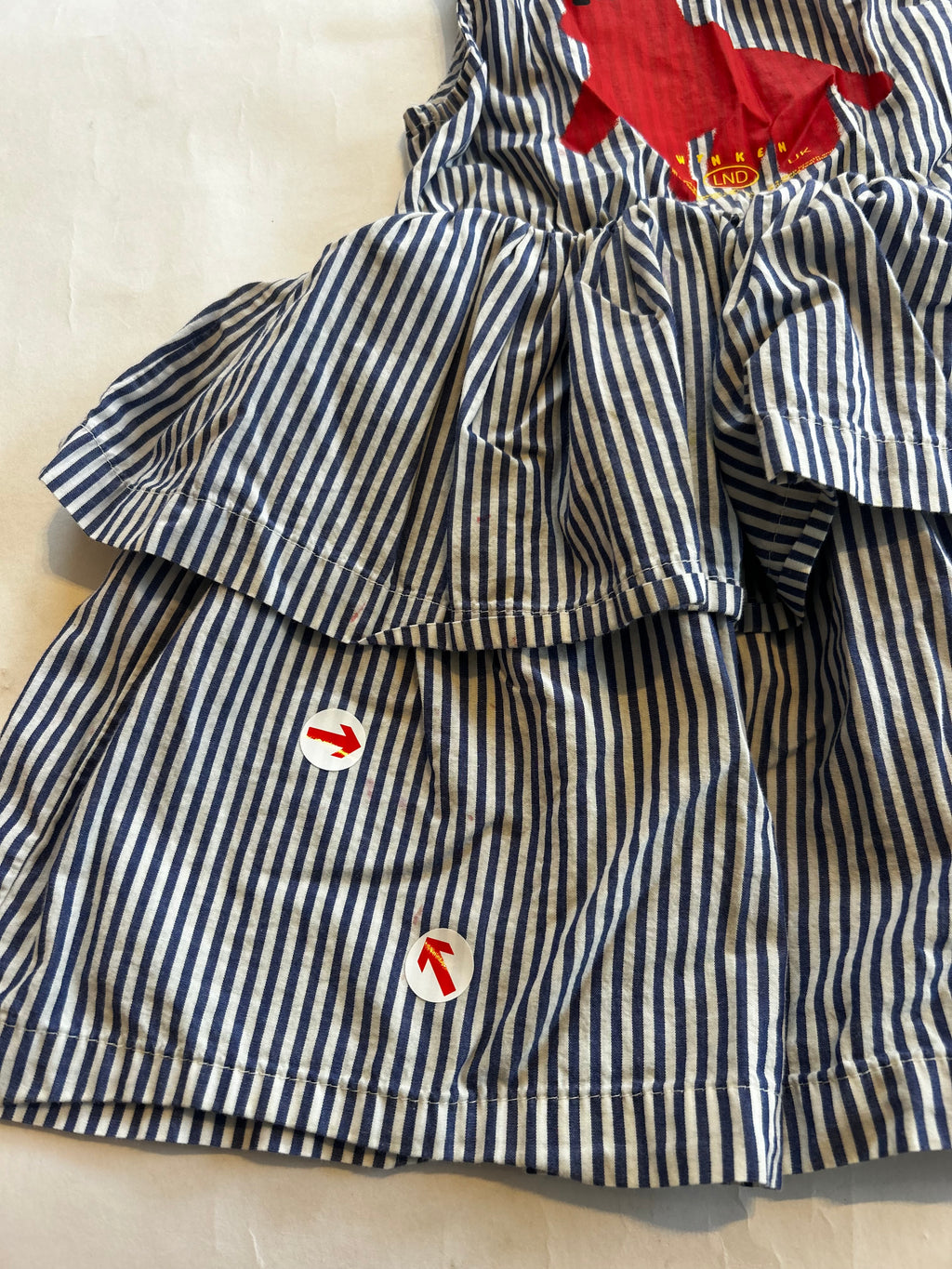 Wynken Blue stripe fancy bow dress
