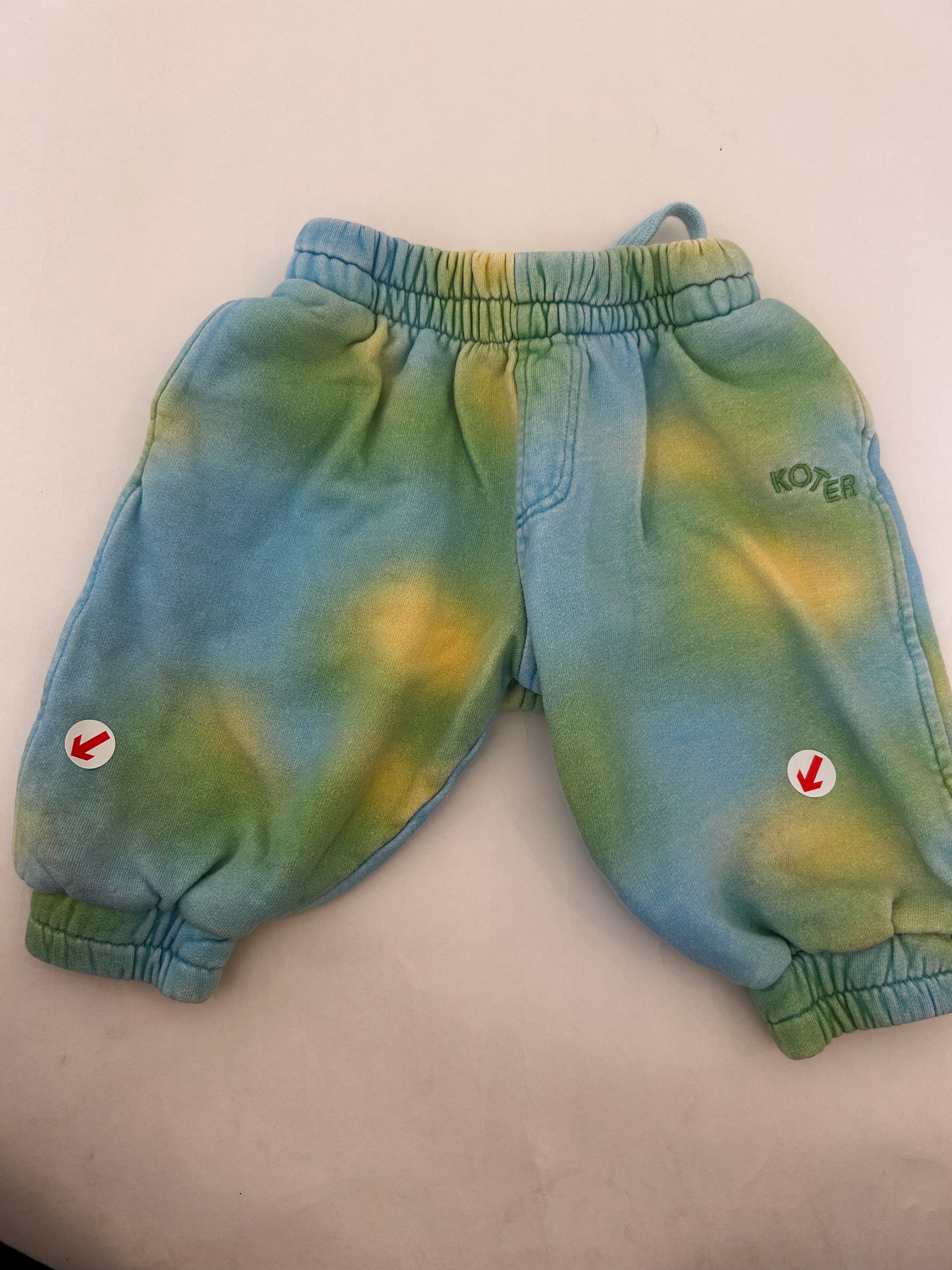 Studio Koter Blue and green printed rounded joggers
