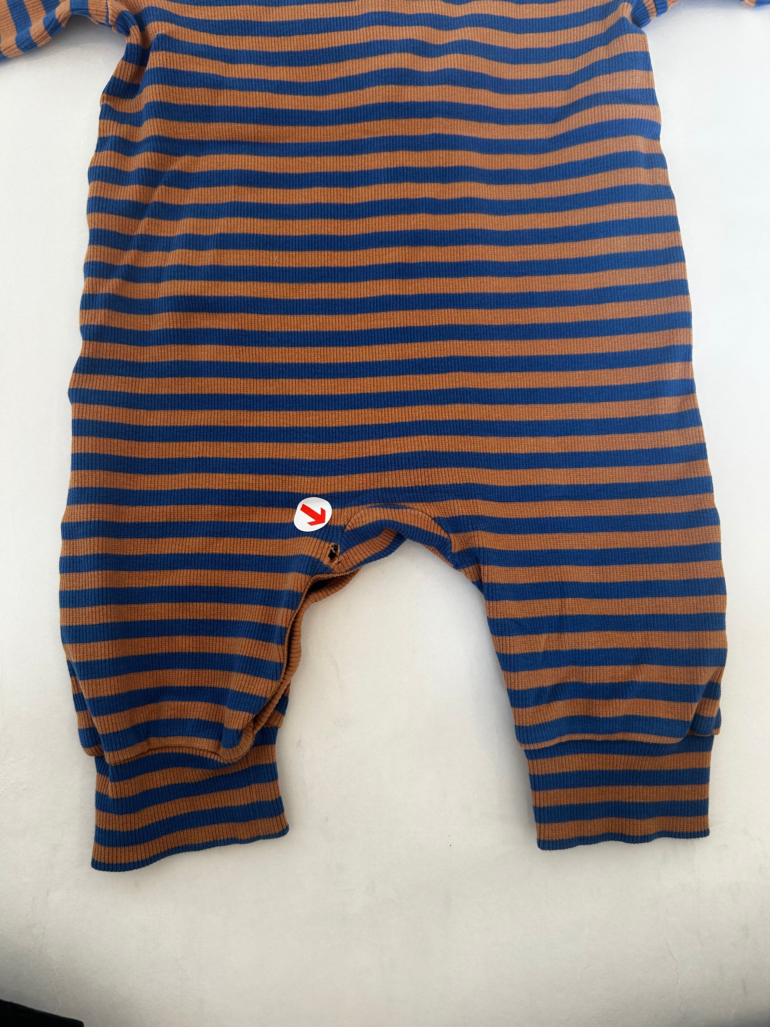 Tiny Cottons Navy striped ribbed one piece