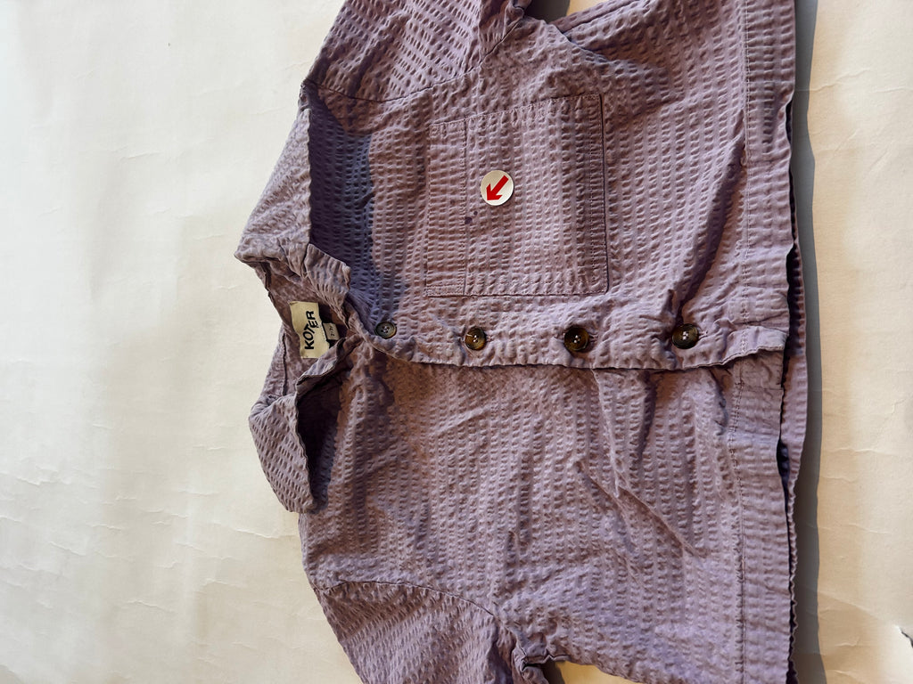Studio Koter Boxy fit Lilac seersucker shirt