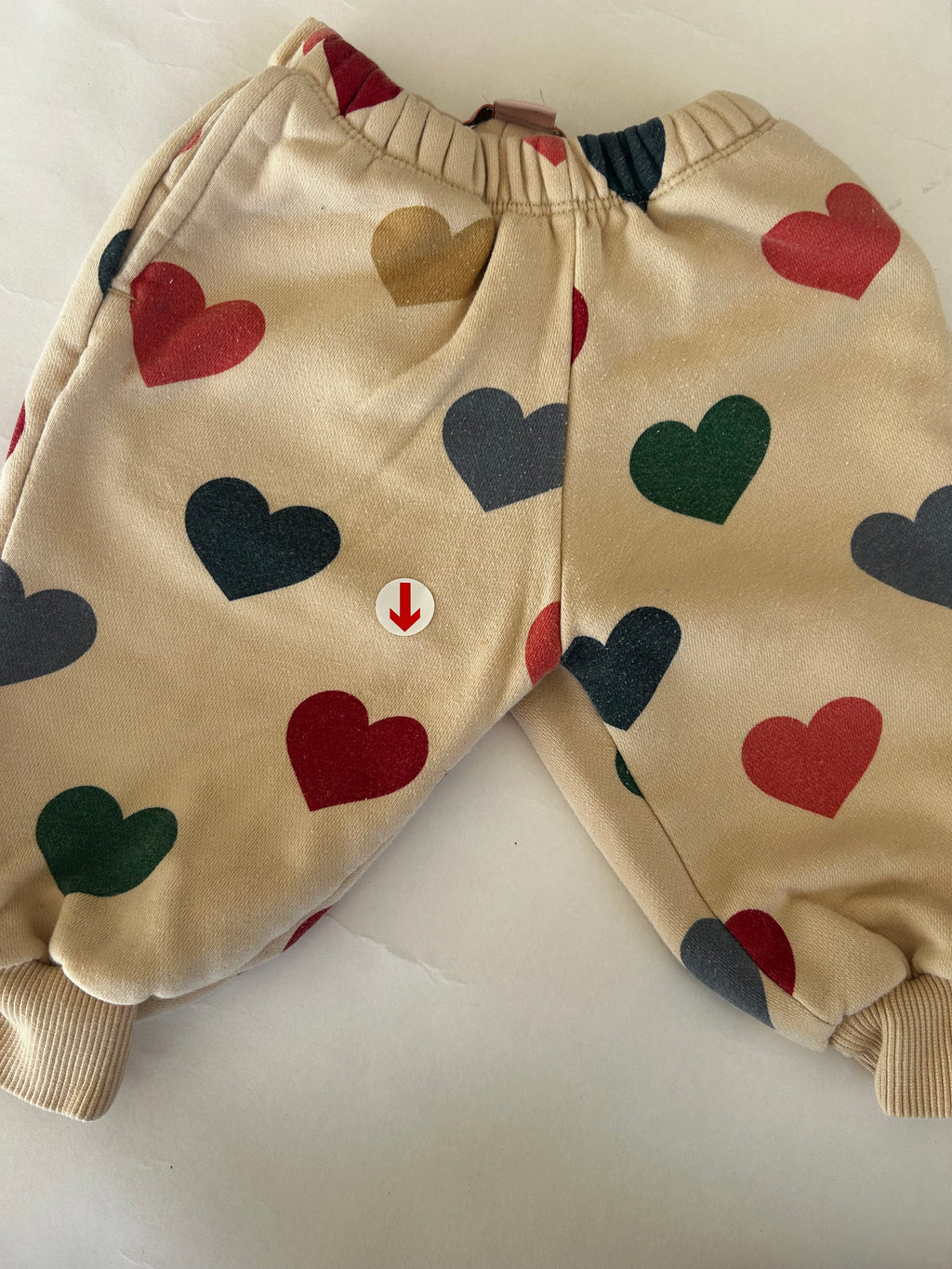 Pink heart print sweatpants